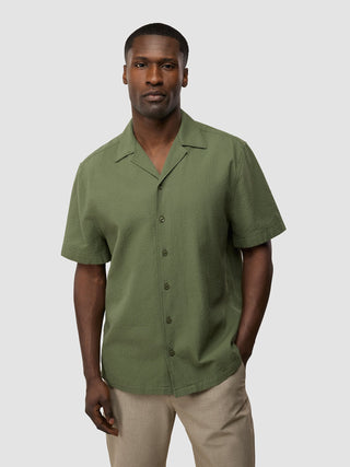 Seersucker Short Sleeve Shirt Clover Green