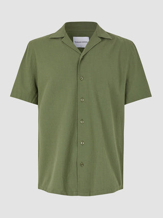 Seersucker Short Sleeve Shirt Clover Green