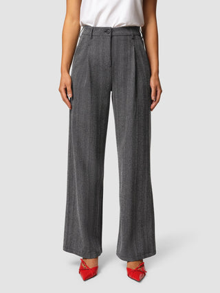 Serene Pants Wide Grey Herringbone