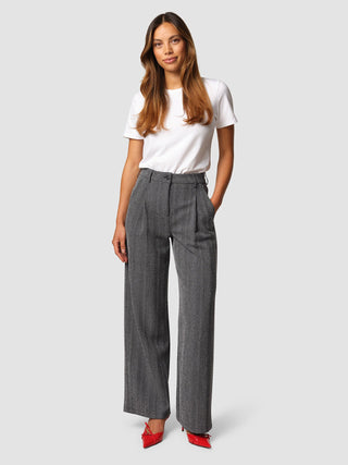 Serene Pants Wide Grey Herringbone