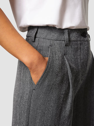 Serene Pants Wide Grey Herringbone