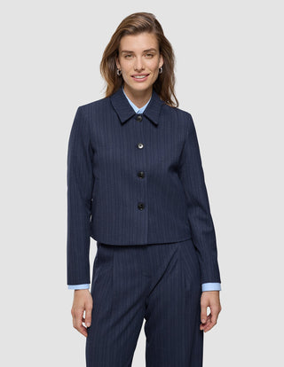Serene Set Marine Pinstripe Short Jacket Pants