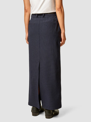Essential Maxi Skirt Navy Pinstripe