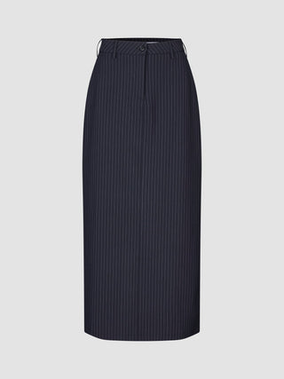 Essential Maxi Skirt Navy Pinstripe