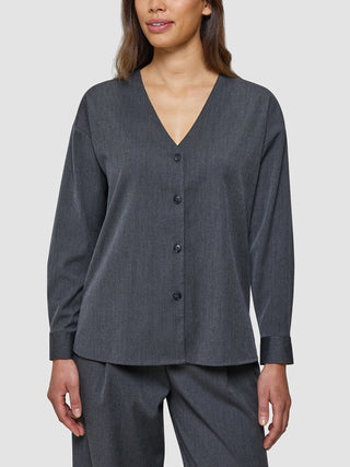 Women's Skye Belted Overshirt Charcoal Melange