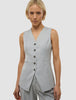 Skye Set Grey Pine Melange Long Vest & Shorts
