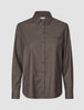 Skye Set Dark Chestnut Melange Shirt & Wide Pants