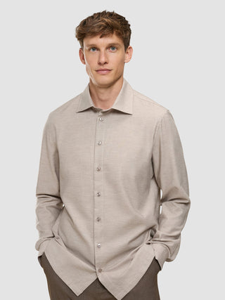 Soft Flannel Shirt Beige