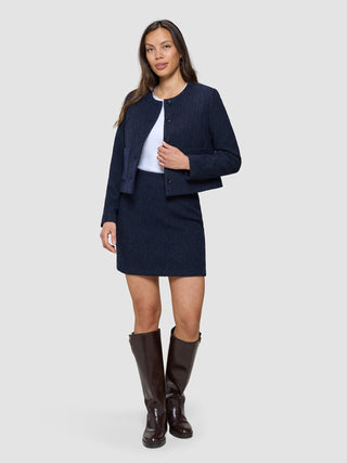 Sorae Set Midnight Blue Short Jacket & Short Skirt