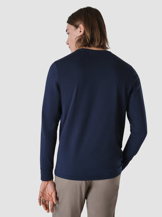 Supima Autograph Long-Sleeved T-shirt Navy