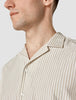 Tech Linen Bowling Short Sleeve Shirt Sandshell Stripe