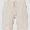 Tech Linen Elastic Shorts Sandshell Stripe