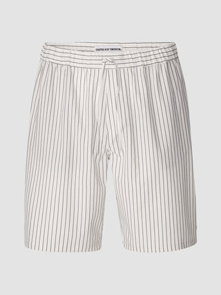 Tech Linen Elastic Shorts Navy Pinstripe