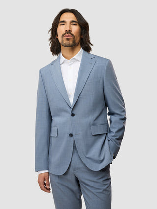 Tech Wool Blazer Light Blue Slim