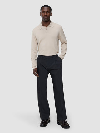 Tech Wool Suit Pants Relaxed Fit Black