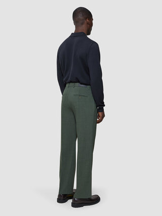 Tech Wool Suit Pants Relaxed Fit Green Night