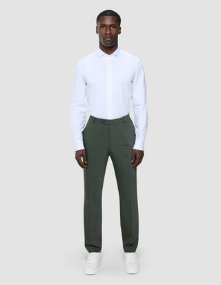 Tech Wool Suit Pants Slim Green Night