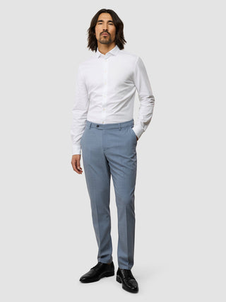 Tech Wool Suit Pants Slim Light Blue