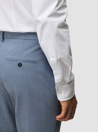 Tech Wool Suit Pants Slim Light Blue