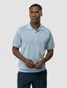 Textured Knitted Short Sleeve Polo Sky Blue
