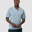Textured Knitted Short Sleeve Polo Sky Blue