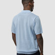 Textured Knitted Short Sleeve Polo Sky Blue
