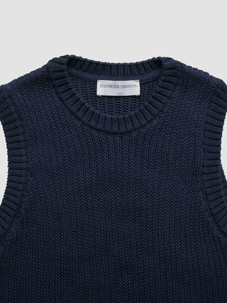 Women's Structured Knit Top Navy