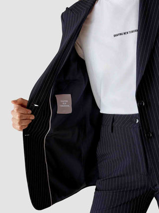 Essential Suit Tapered Navy Pinstripe