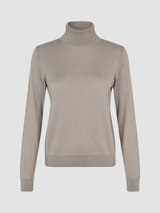 Fine Knit Turtleneck Dark Sand