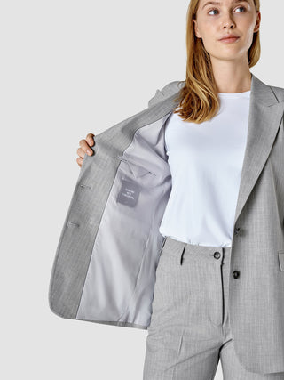 Essential Suit Tapered Light Grey Pinstriped