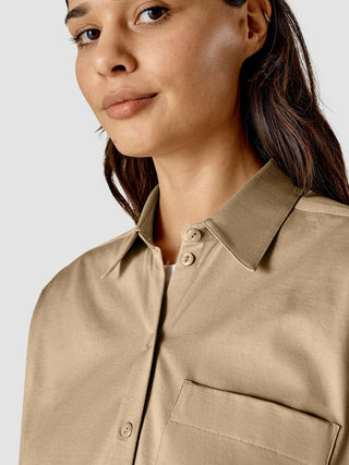 Oversized Long Sleeve Shirt Latte