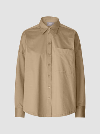 Oversized Long Sleeve Shirt Latte