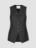 Skye Set Black Long Vest & Shorts