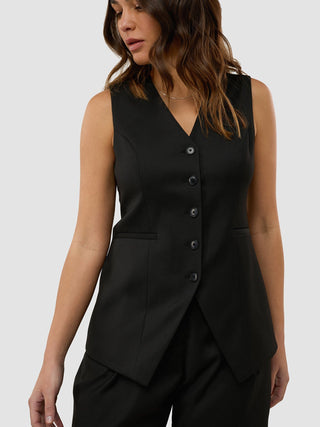 Women's Skye Long Vest Black