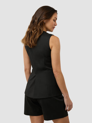 Women's Skye Long Vest Black