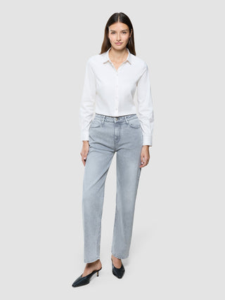 Women's Classic Jeans Straight Light Grey Washed