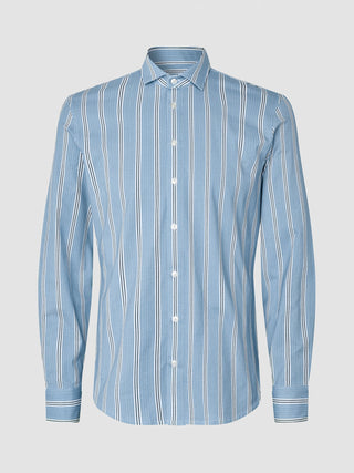 Classic Shirt Light Blue Herringbone Slim
