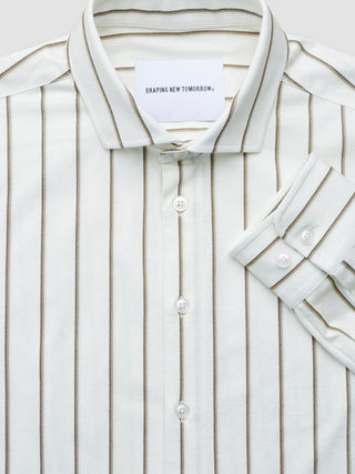 Classic Shirt Sand Herringbone Stripes Regular
