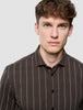 Classic Shirt Brown Pinstripes Regular