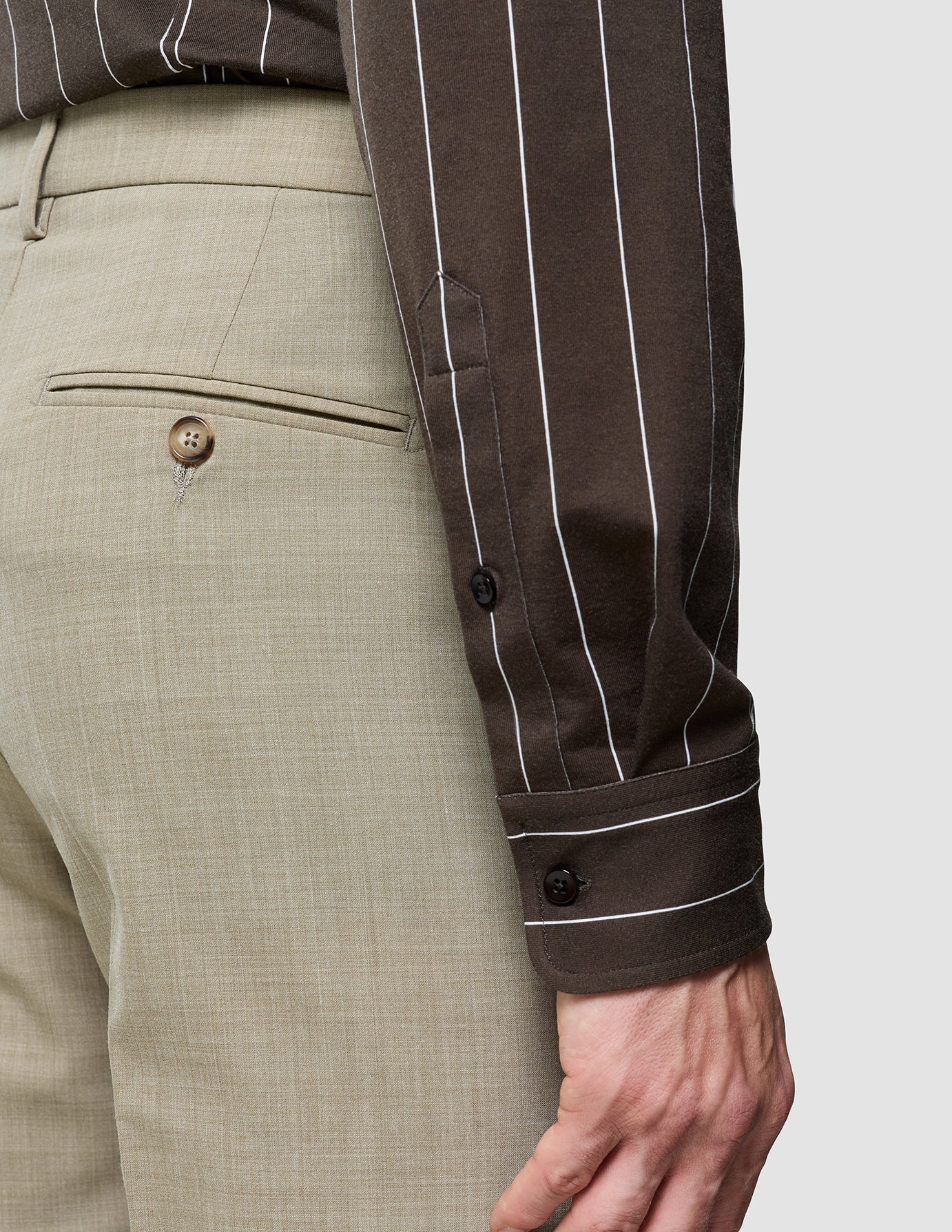 Classic Shirt Brown Pinstripes Regular