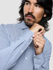 Classic Shirt Marine Herringbone Slim