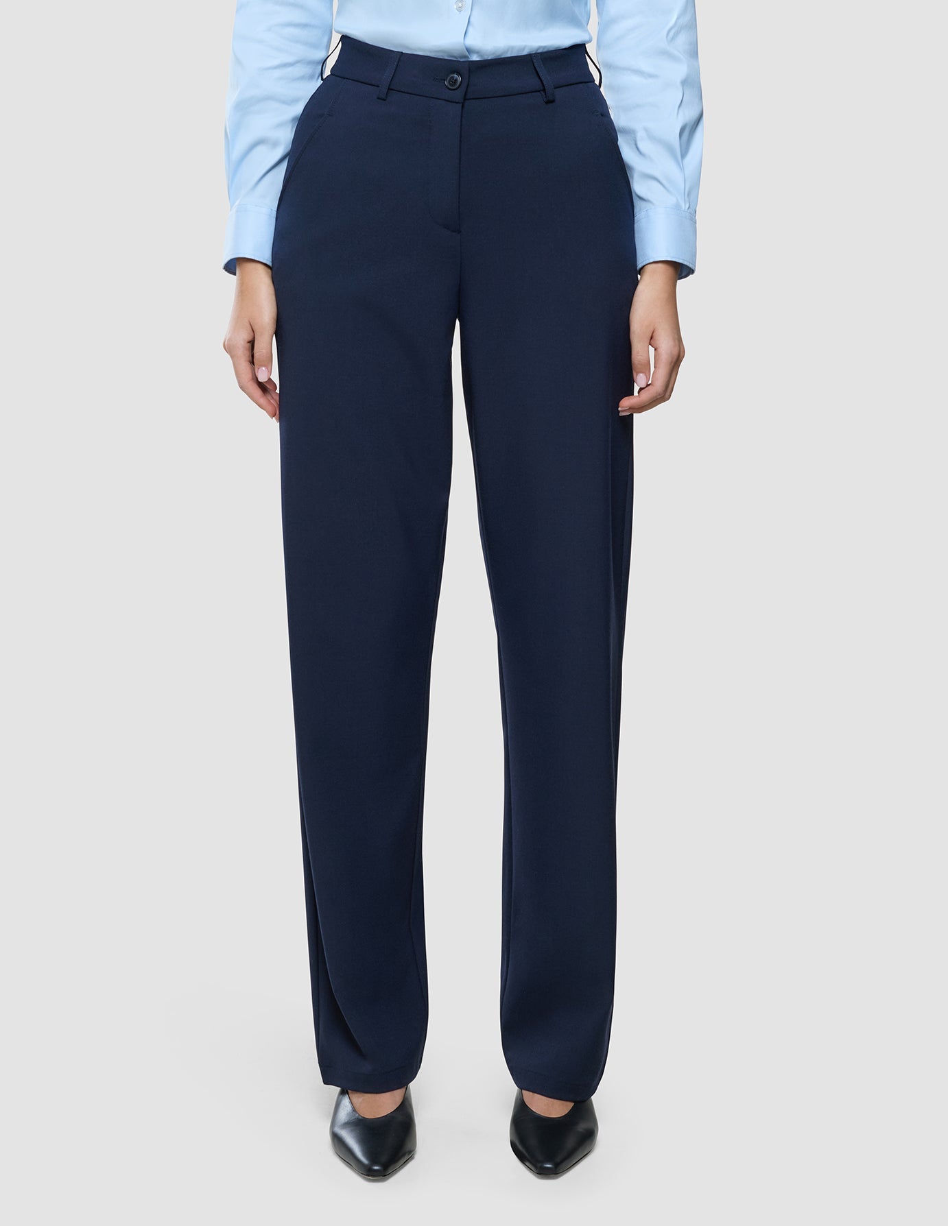 Women Ease Pants Straight Blue Nights