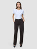 Women Ease Pants Straight Mocha Melange
