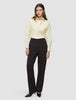 Women Ease Pants Straight Mocha Melange