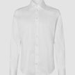 Elevated Shirt White Slim: en elegant vit långärmad skjorta i Pima-bomull med knäppning framtill och spetsig krage.