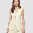 Women Essential Long Vest Misty Yellow