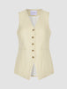 Women Essential Long Vest Misty Yellow