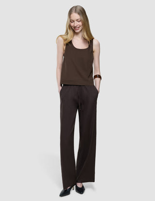 Women's Linen Pants Relaxed Espresso