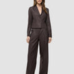 Women Raina Pants Wide Chestnut Pinstripe