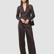 Women Raina Pants Wide Chestnut Pinstripe